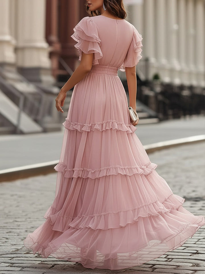 Morgan & Brooke | Ivory Ruffled Tiered Maxi Dress