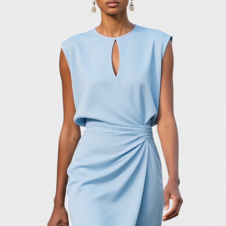 Morgan & Brooke | Ivory Bias-Cut Midi Satin Dress