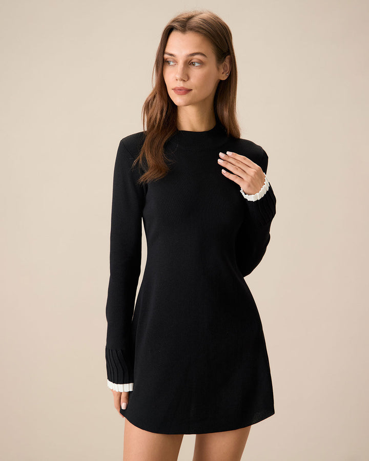 Morgan and Brooke | Black Long Sleeve Sweater Dress