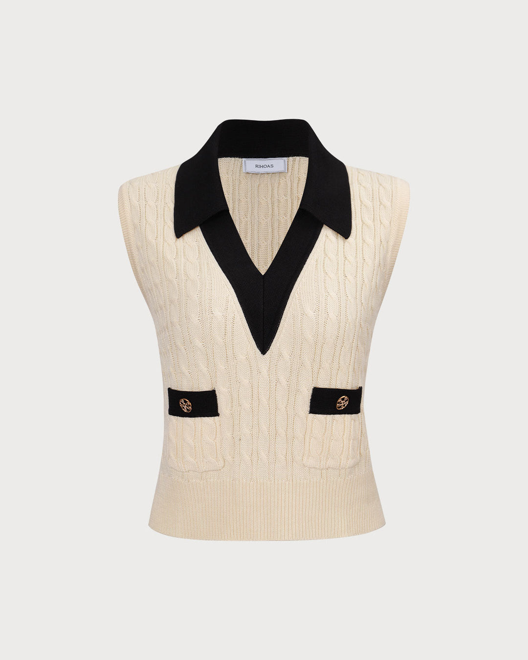 Morgan and Brooke | Colorblock Knit Tank Top for Women in Apricot