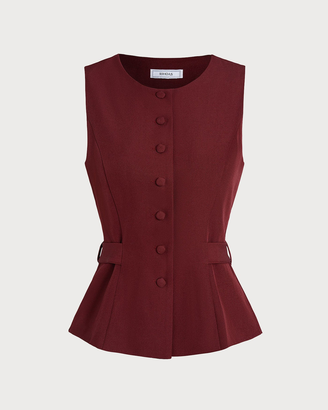Morgan and Brooke | Wine Red Belted Vest