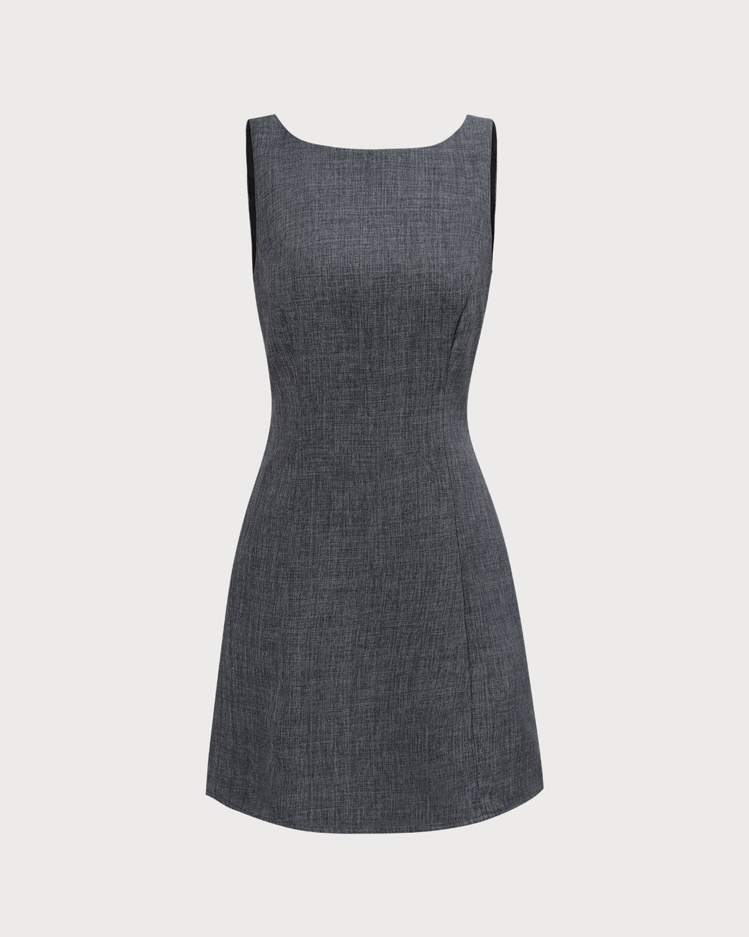Morgan and Brooke | Grey Boat Neck Sleeveless Mini Dress