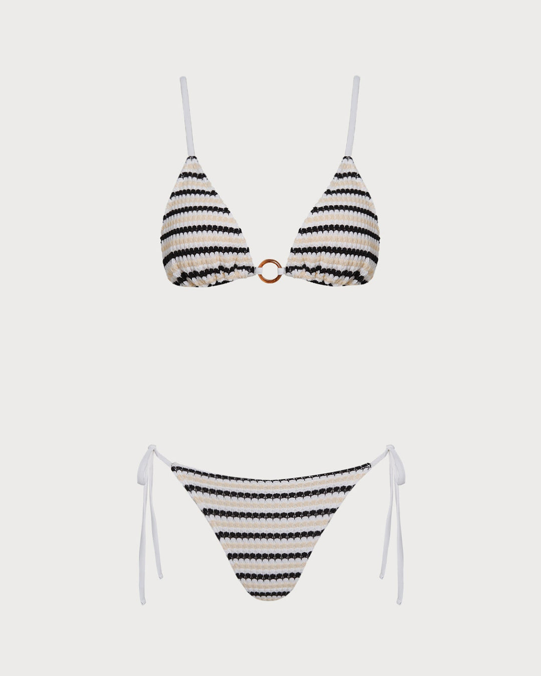 Morgan and Brooke | V Neck Triangle Bikini Set for Women in O-Ring Design