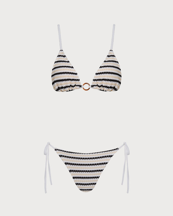 Morgan and Brooke | V Neck Triangle Bikini Set for Women in O-Ring Design