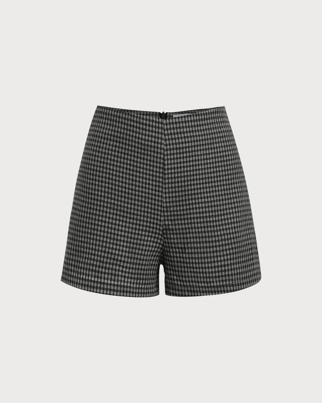 Morgan and Brooke | High Waisted Plaid Shorts for Women in Grey