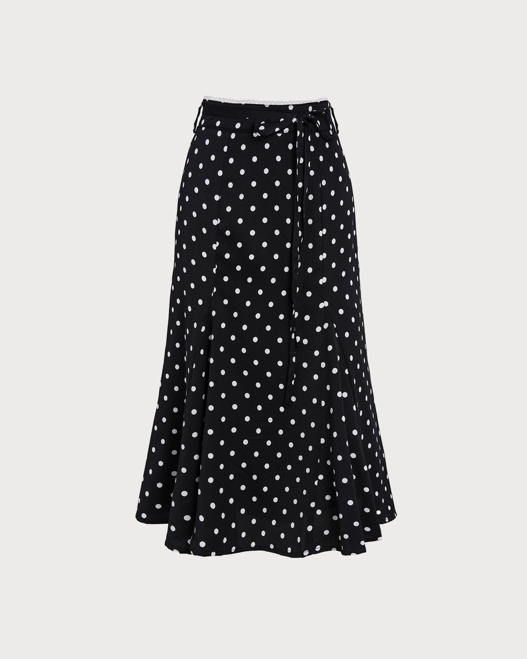 Morgan and Brooke | Polka Dot Midi Skirt for Women in Black