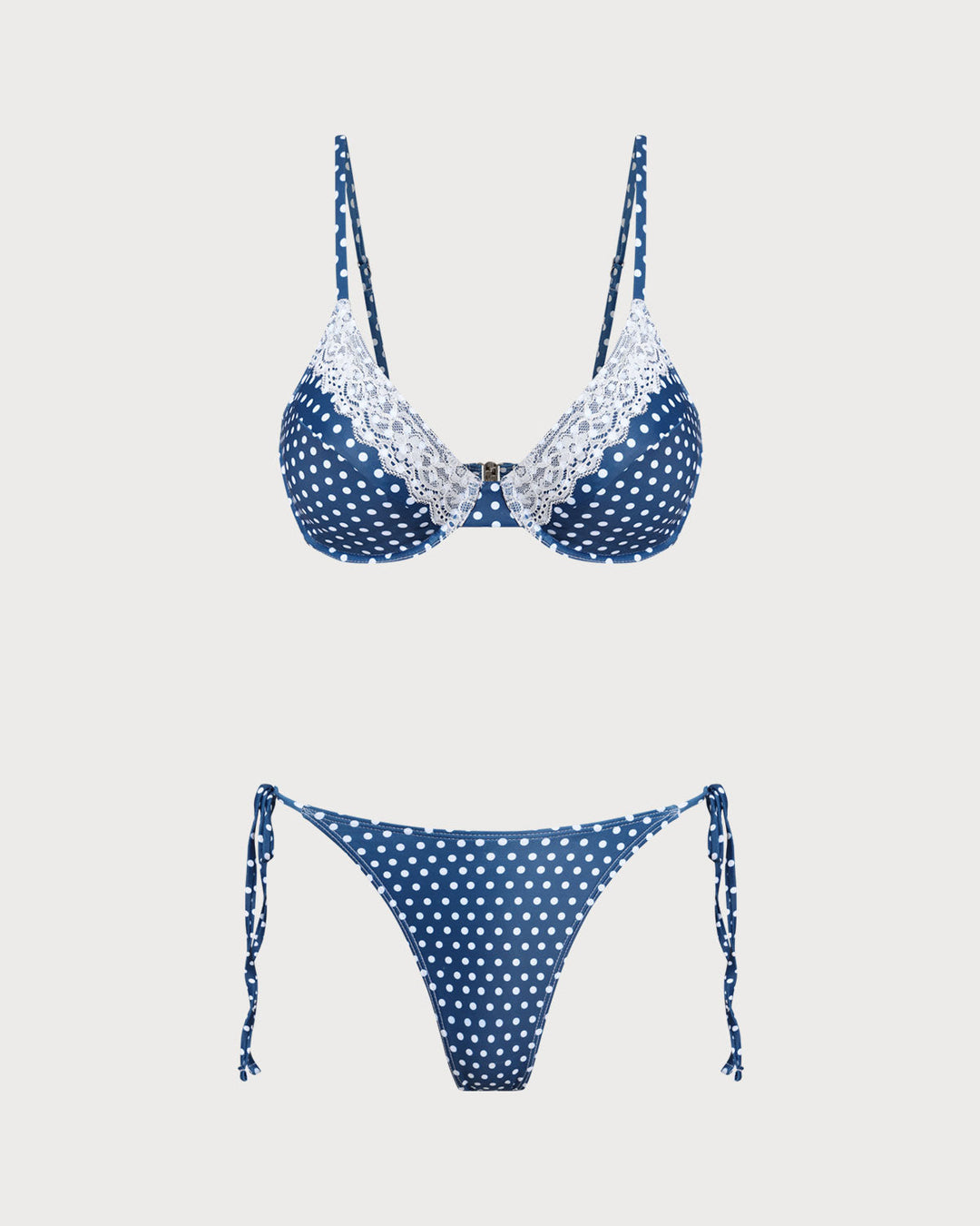 Morgan and Brooke | Underwire Bikini Set for Women in Blue Polka Dot