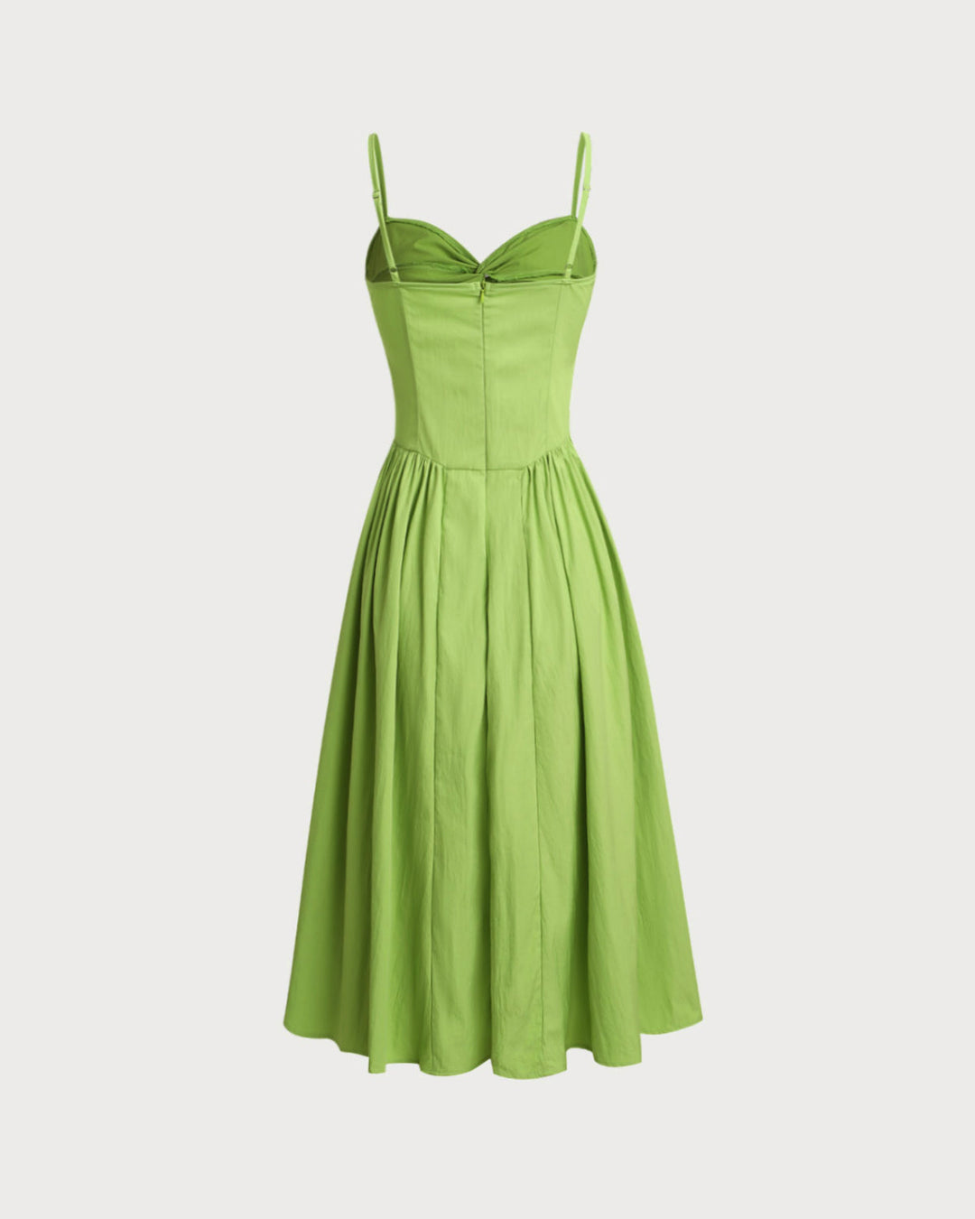Morgan and Brooke | Sweetheart Neck Slip Midi Dress in Green