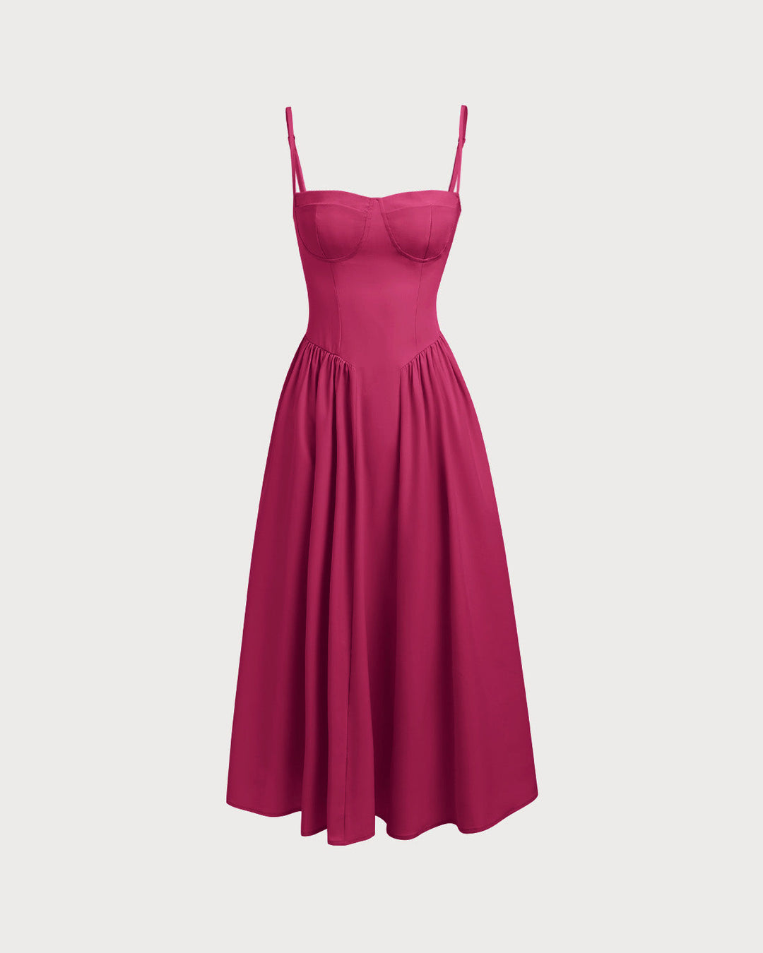 Morgan and Brooke | Wine Red Square Neck Midi Dress