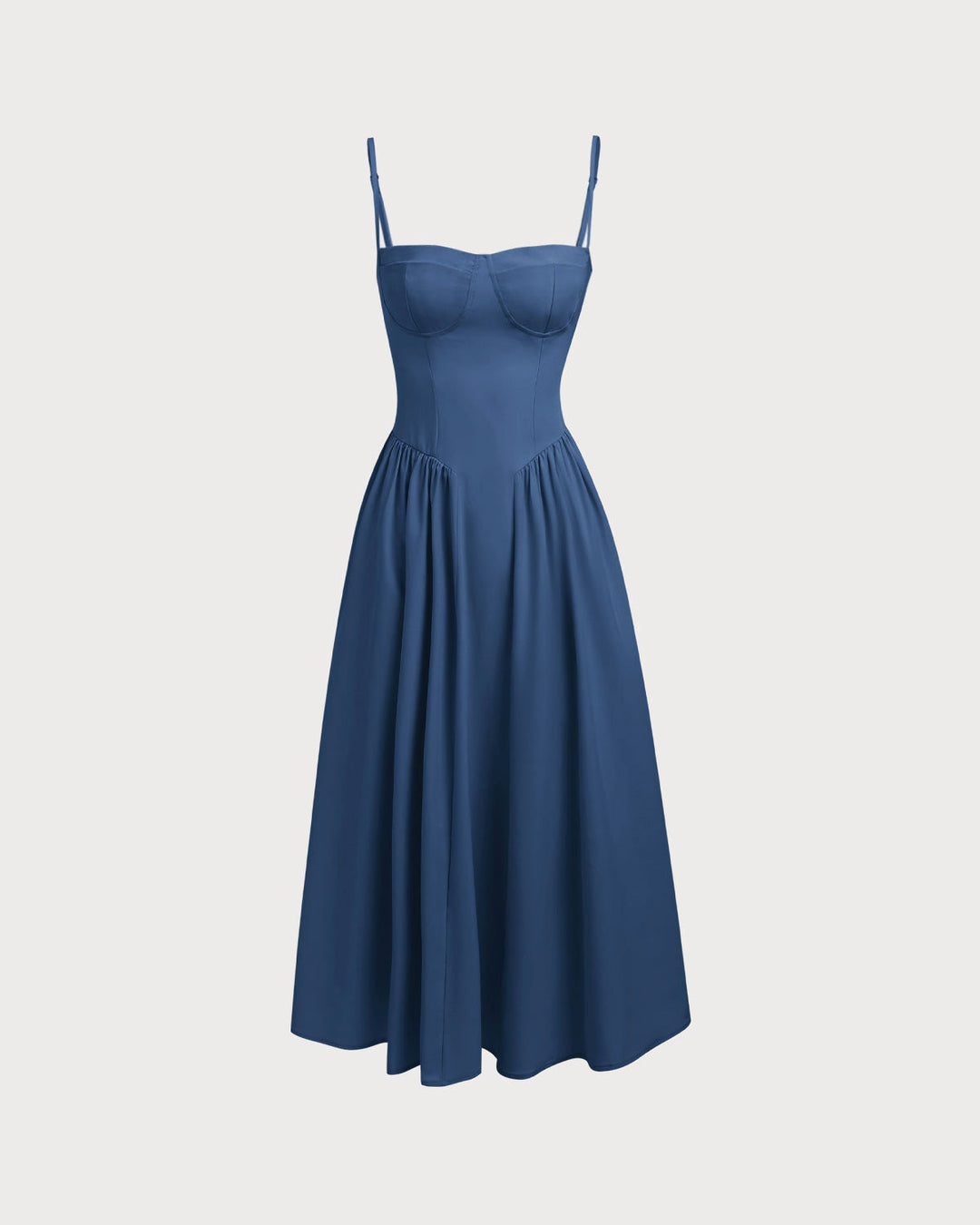 Morgan and Brooke | Navy Square Neck Midi Dress
