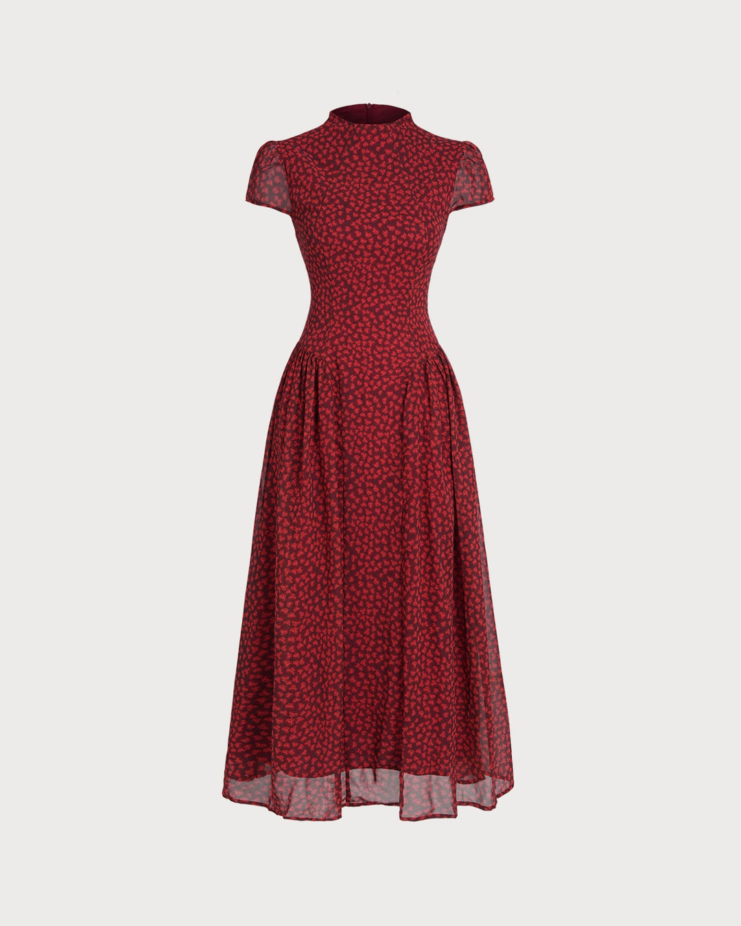 Morgan and Brooke | Cap Sleeve Floral Maxi Dress, Women's, Red