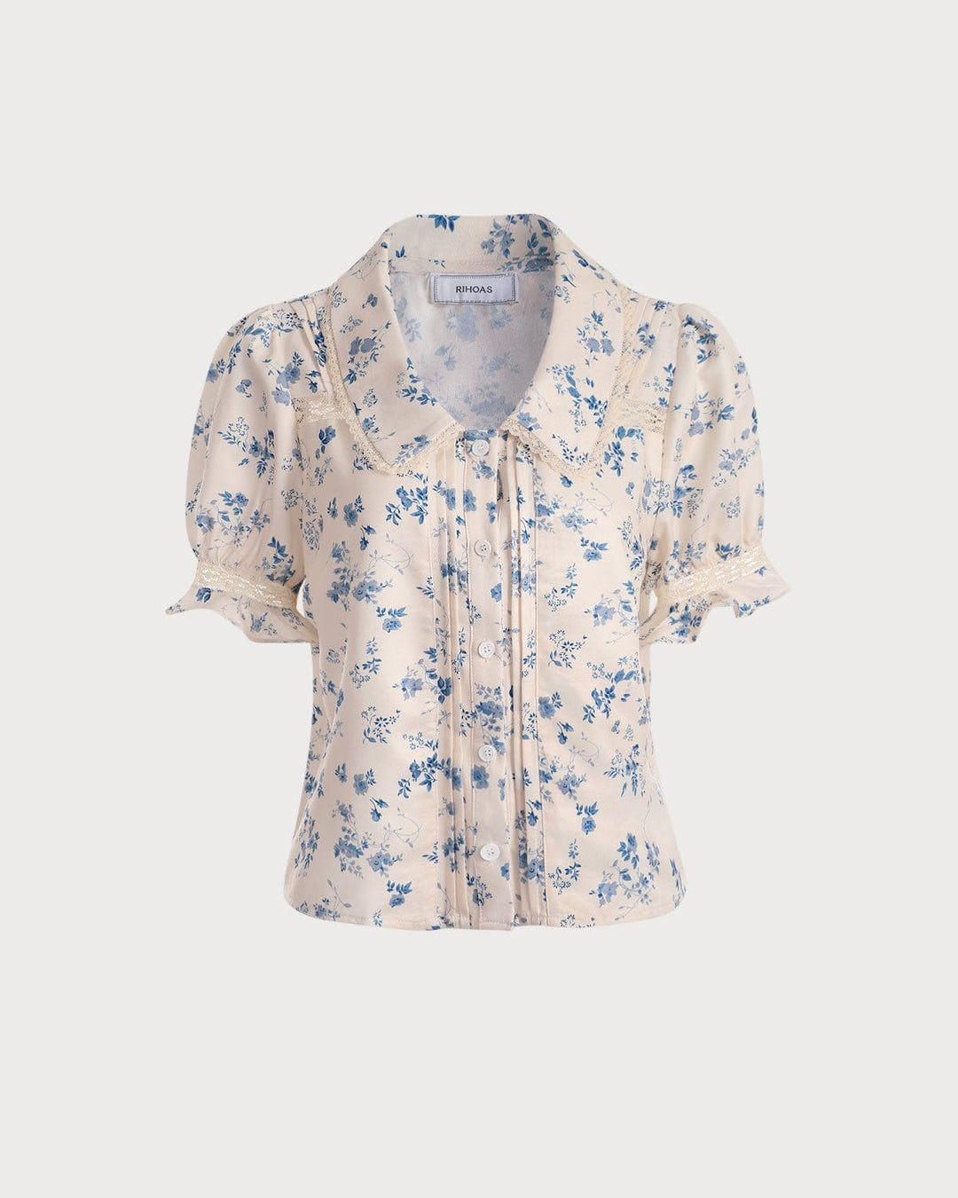 Morgan and Brooke | Lace Pleated Floral Shirt