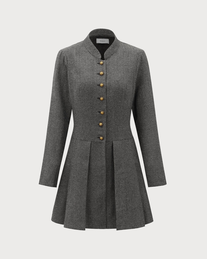 Morgan and Brooke | Grey Pleated Mini Dress