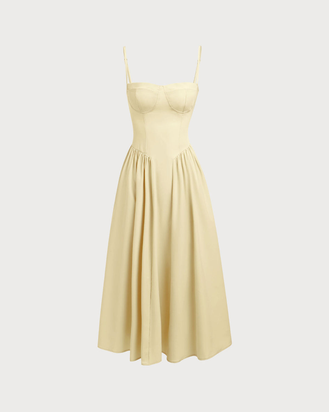 Morgan and Brooke | Yellow Square Neck Midi Dress
