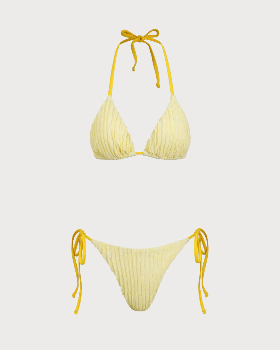 Morgan and Brooke | Halter Triangle Bikini Set for Women in Yellow