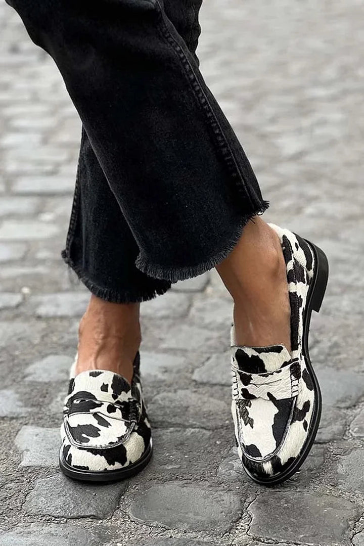 Morgan and Brooke | Cow-pattern Loafers