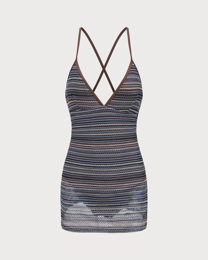 Morgan and Brooke | Striped Backless One-Piece Swimwear