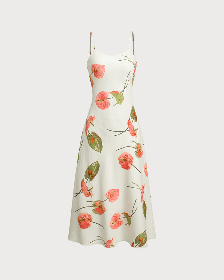 Morgan and Brooke | Floral Slip Midi Dress, White