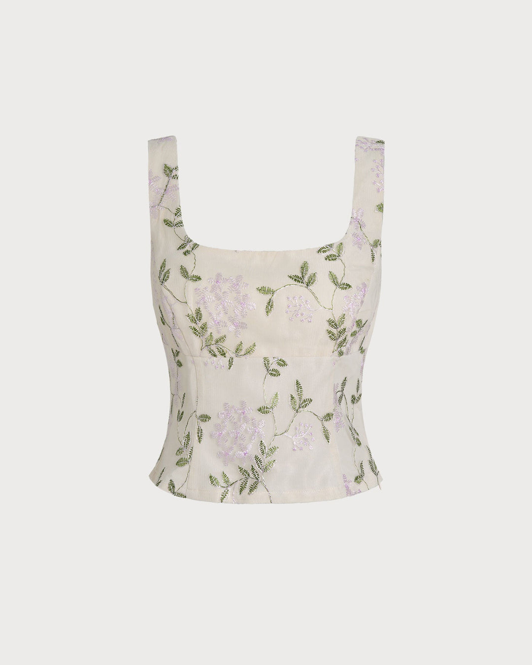 Morgan and Brooke | Beige Floral Slim Tank Top