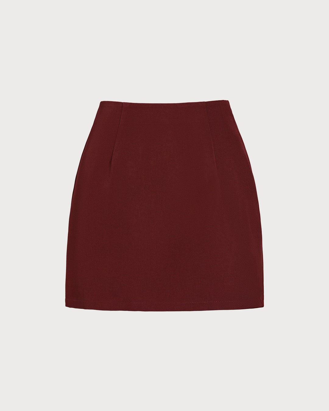 Morgan and Brooke | Natural Waisted A-Line Mini Skirt in Wine Red