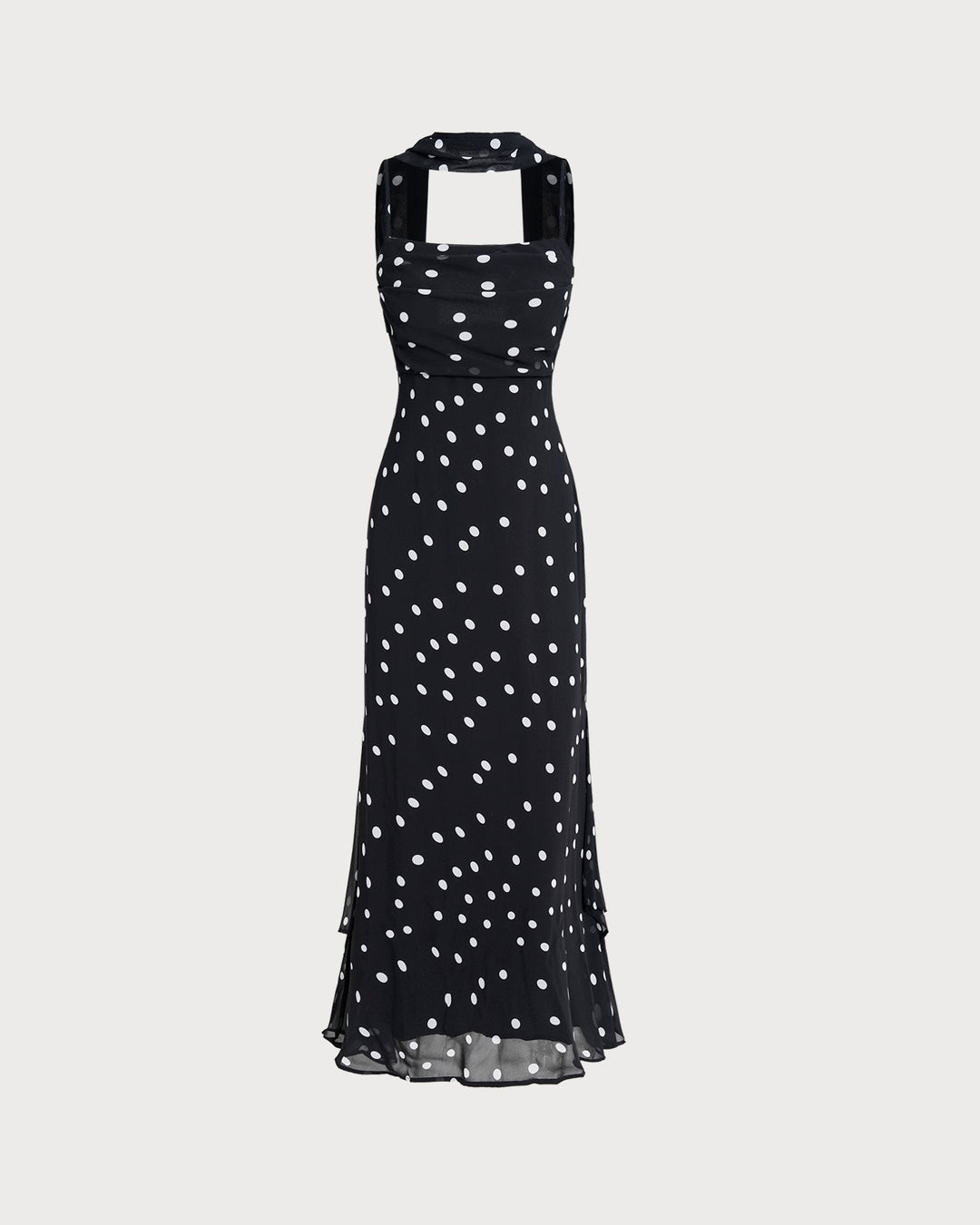 Morgan and Brooke | Black Polka Dot Maxi Dress