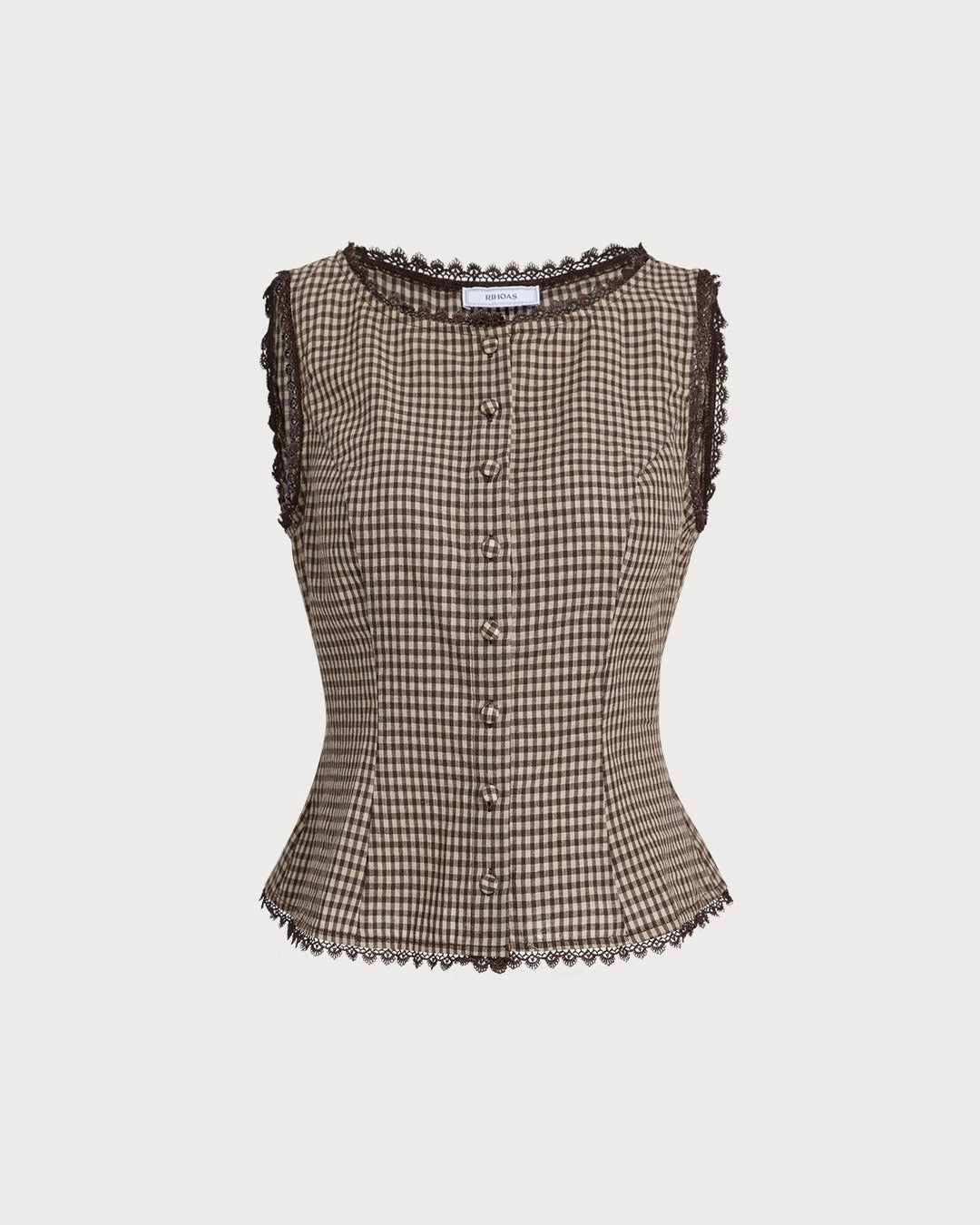 Morgan and Brooke | Brown Plaid Single Breasted Vest