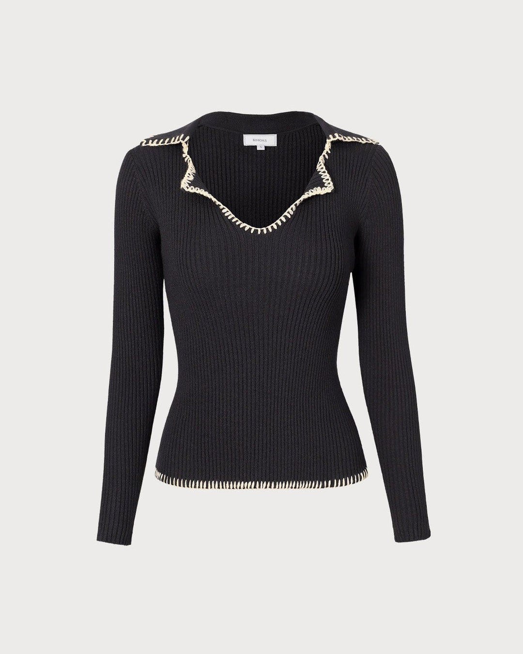 Morgan and Brooke | Colorblock Knit Top for Women in Black