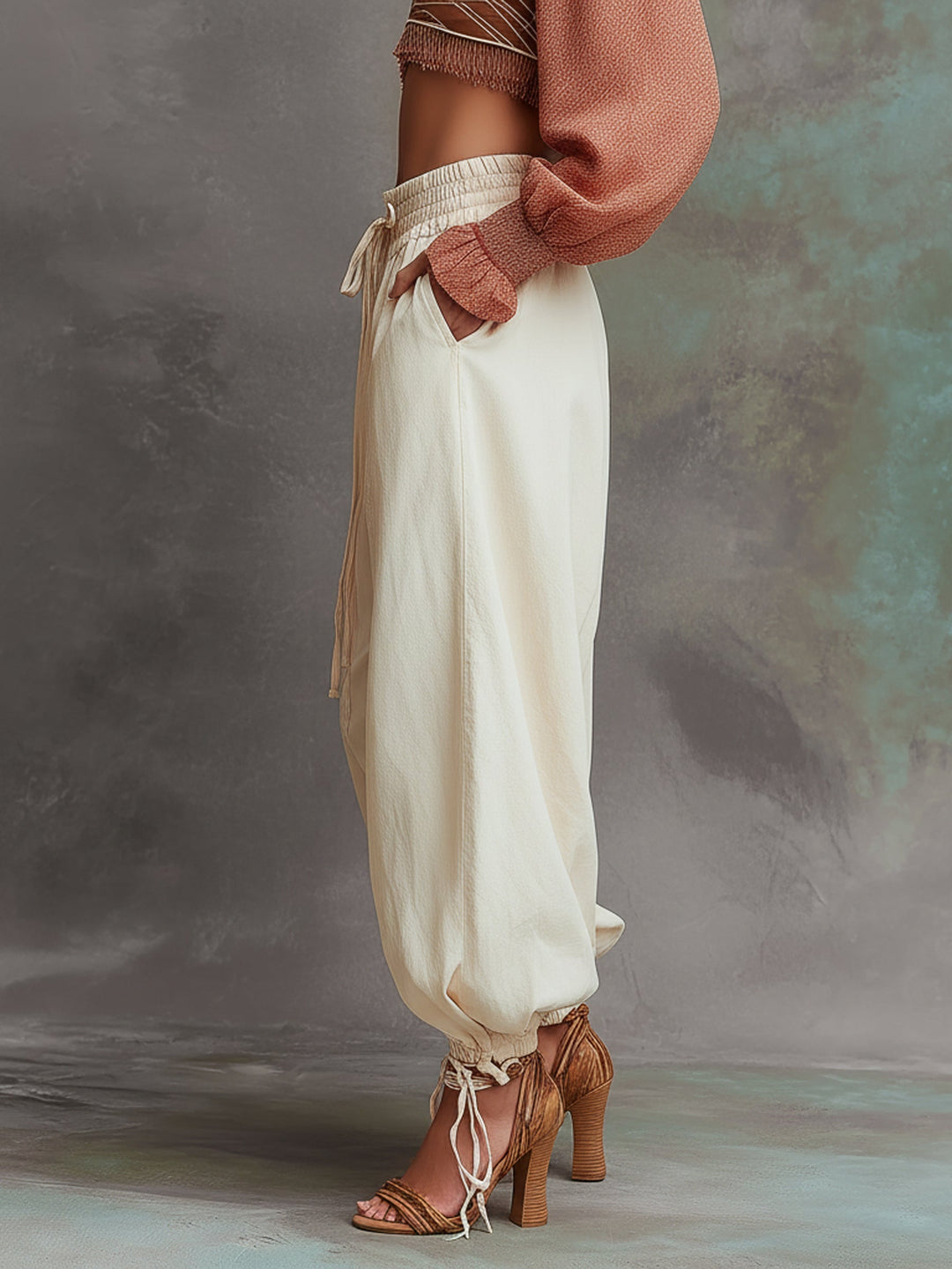 Morgan & Brooke | Light-Wash Loose-Fit Balloon-Leg Denim Pants