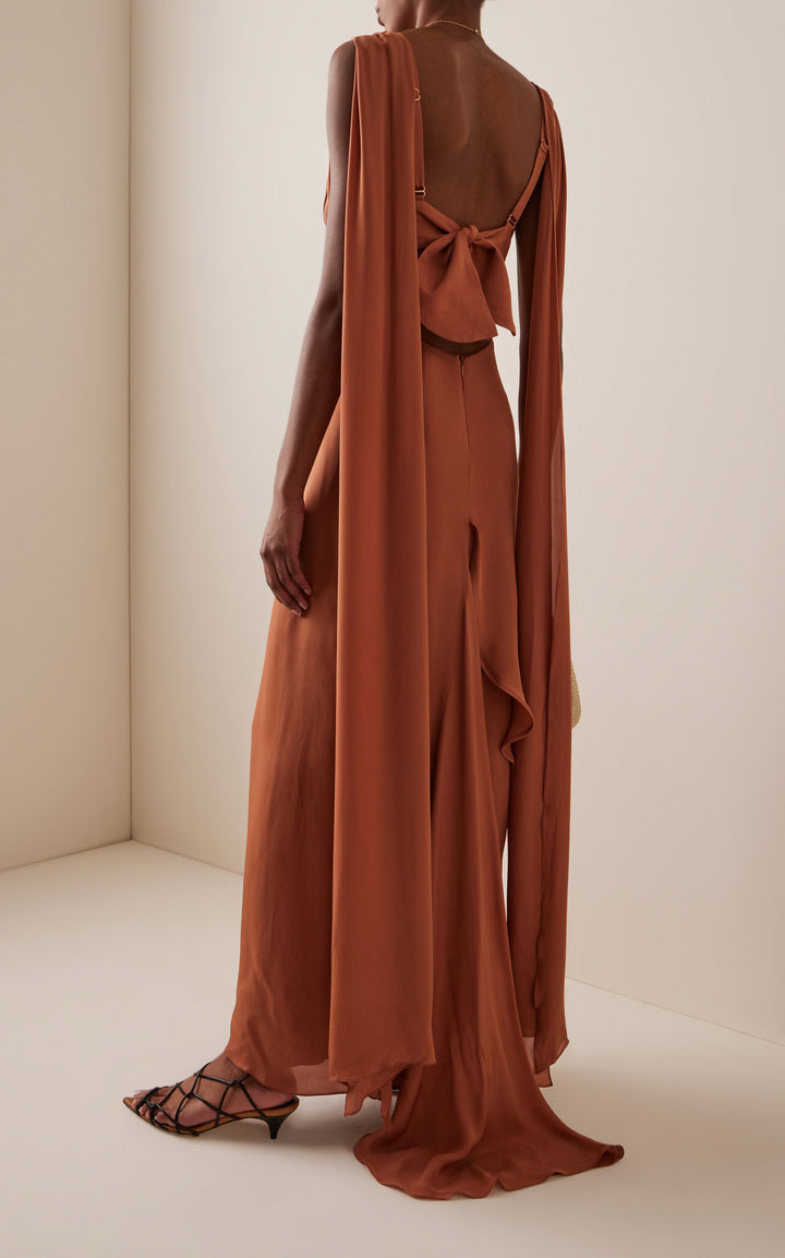 Morgan & Brooke | Ocean Blue Draped Maxi Dress