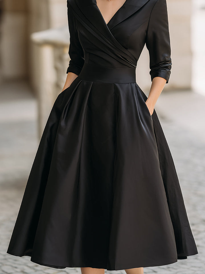 Morgan & Brooke | Champagne Bias-Cut Satin Midi Dress
