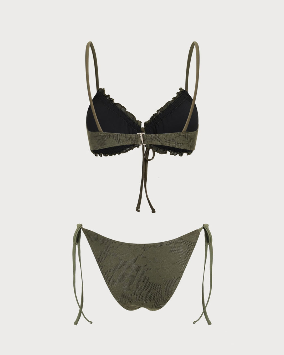 Morgan and Brooke | Jacquard Bikini Set for Women in Army Green
