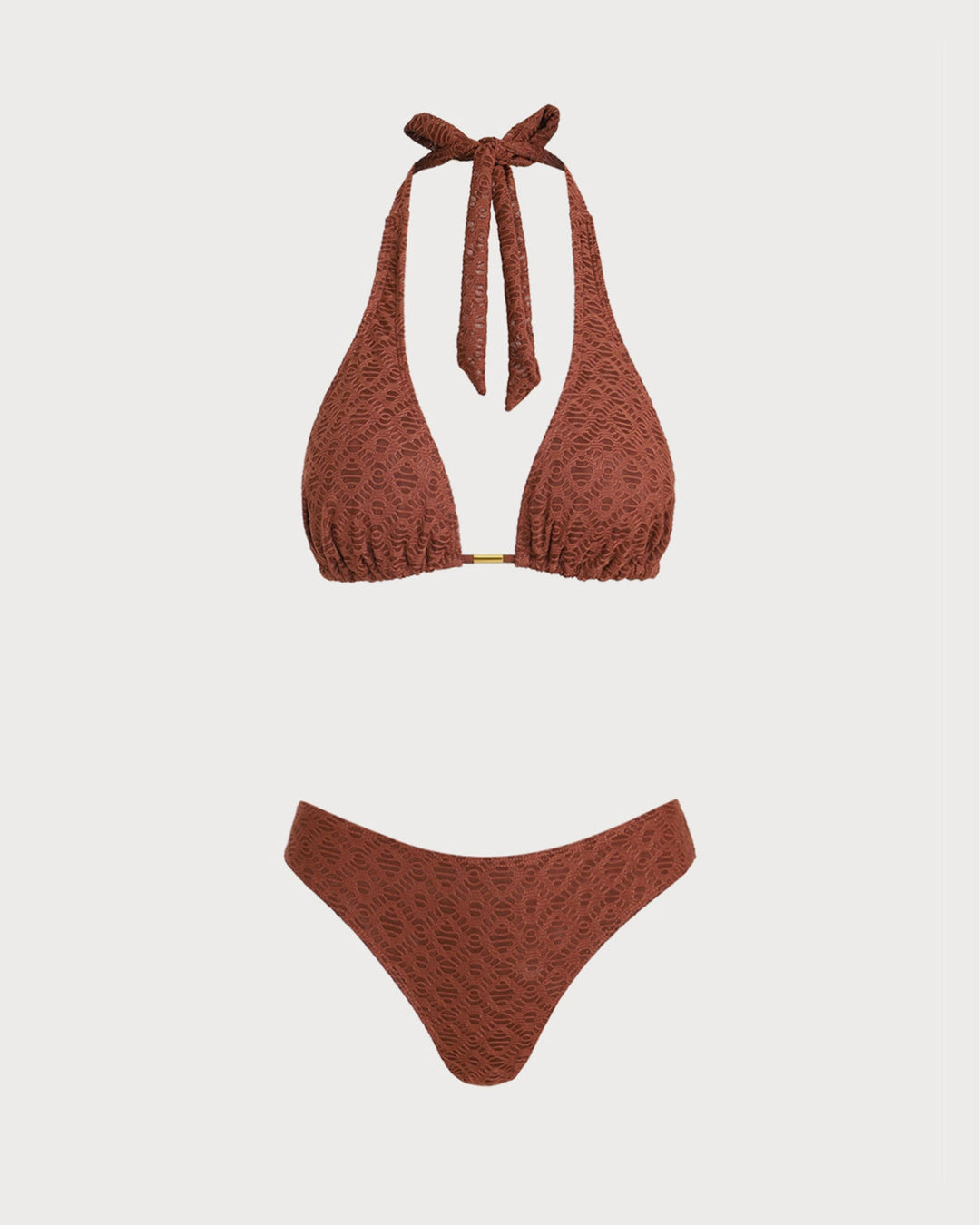 Morgan and Brooke | Brown Jacquard Three-Piece Set