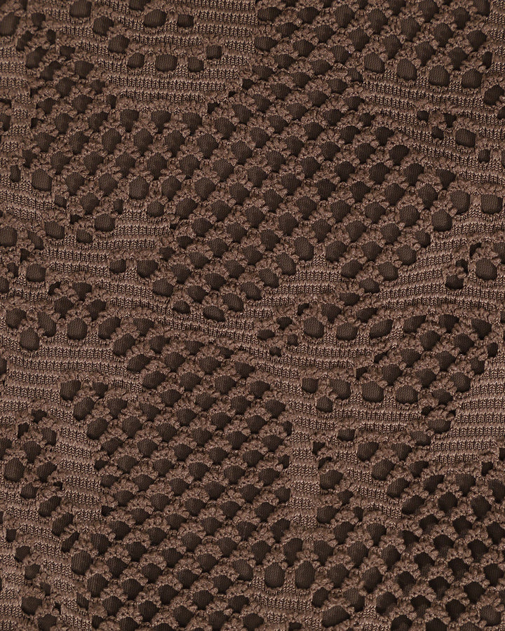 Morgan and Brooke | Textured Halter Bikini Suit for Women in Brown