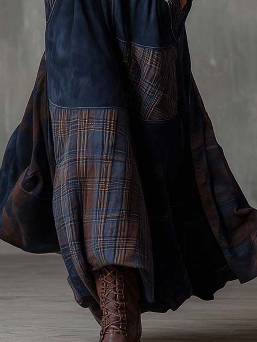 Morgan & Brooke | Suede Patchwork Dress