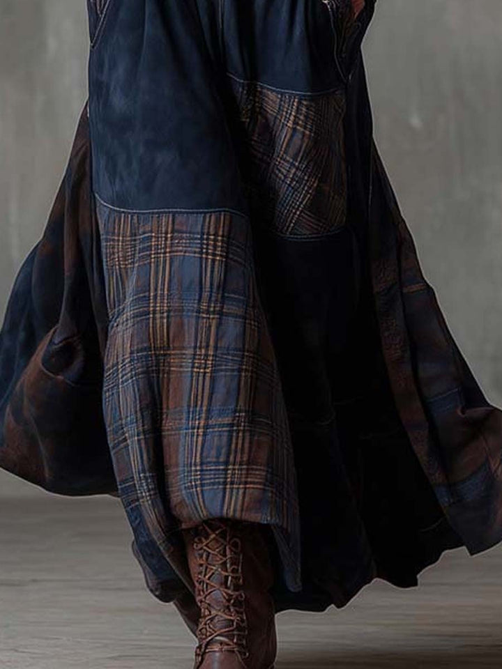 Morgan & Brooke | Suede Patchwork Dress