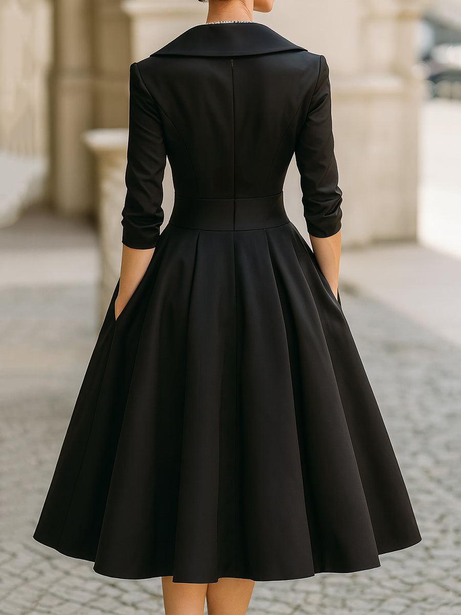 Morgan & Brooke | Champagne Bias-Cut Satin Midi Dress