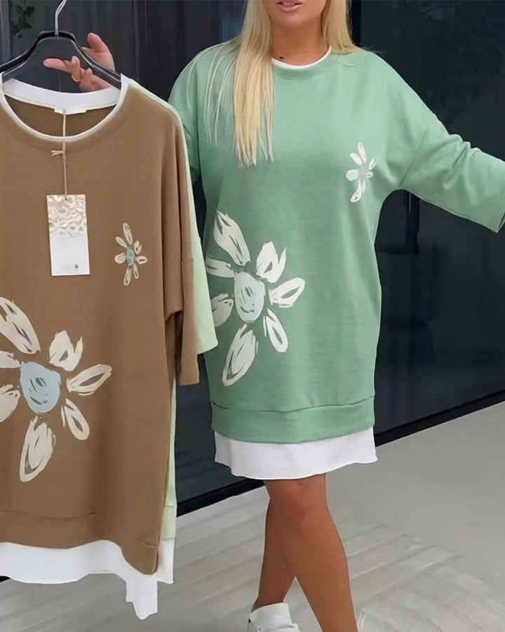 Morgan & Brooke | White Relaxed-Fit Knee-Length Cotton Dress