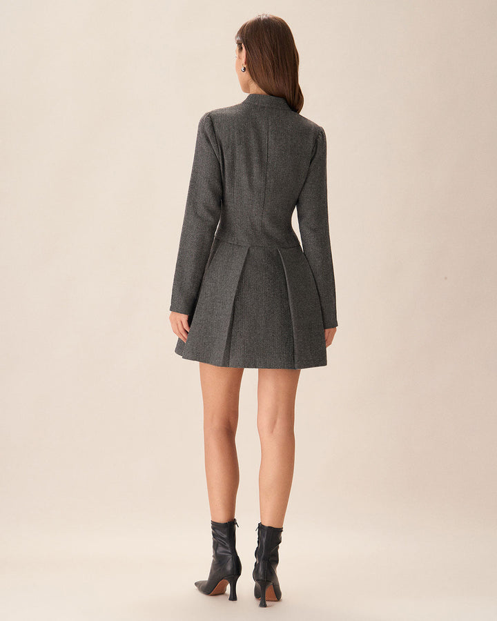 Morgan and Brooke | Grey Pleated Mini Dress