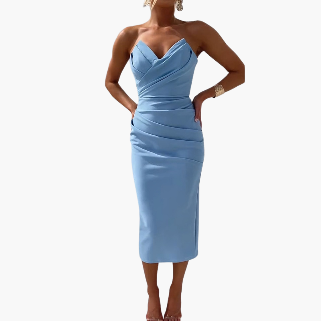 Morgan & Brooke | Ivory Bias-Cut Silk Dress