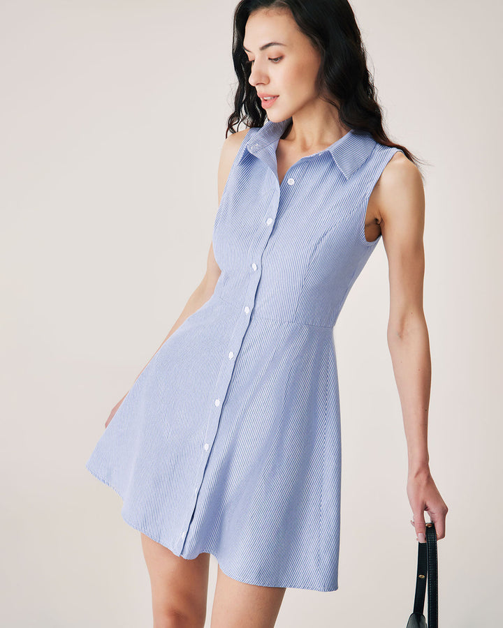 Morgan and Brooke | Striped Blue Mini Dress