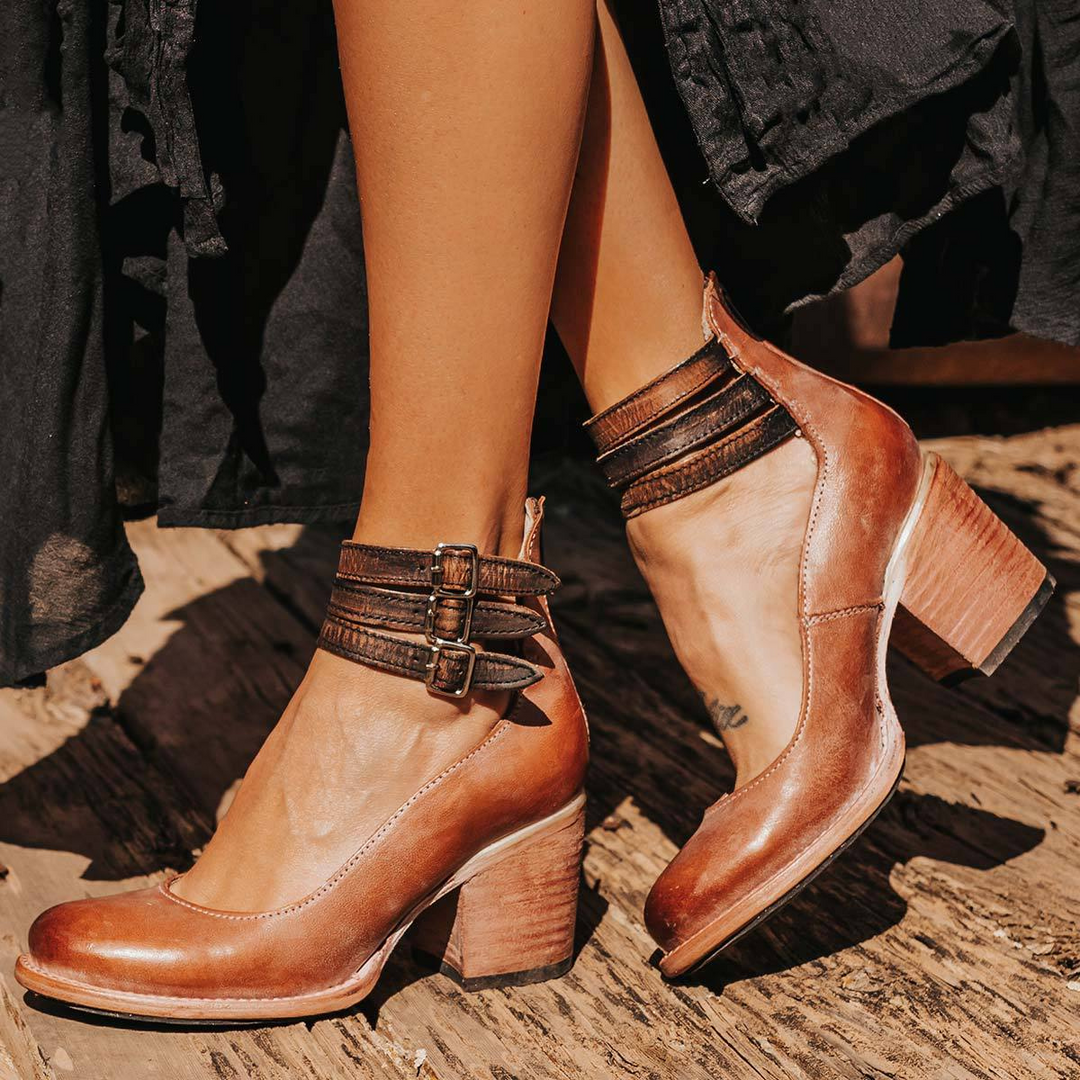 Morgan and Brooke | Vintage Leather Strap Heels