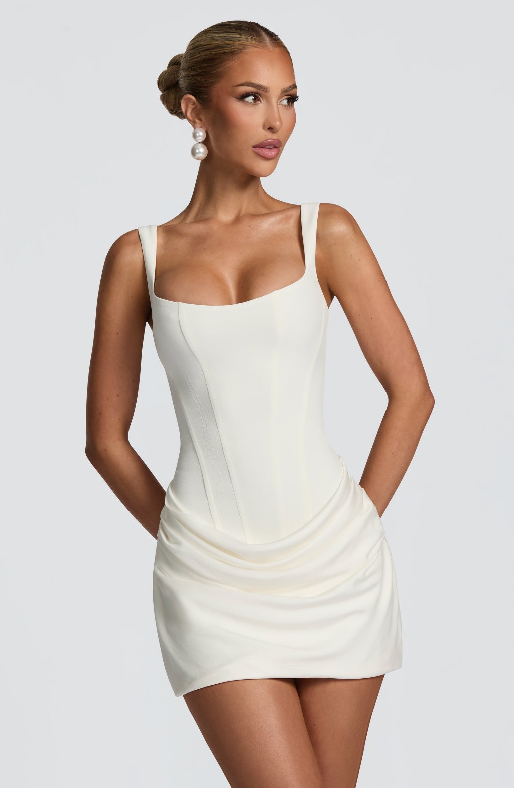 Morgan & Brooke | Hourglass-Fit Stretch-Knit Mini Dress