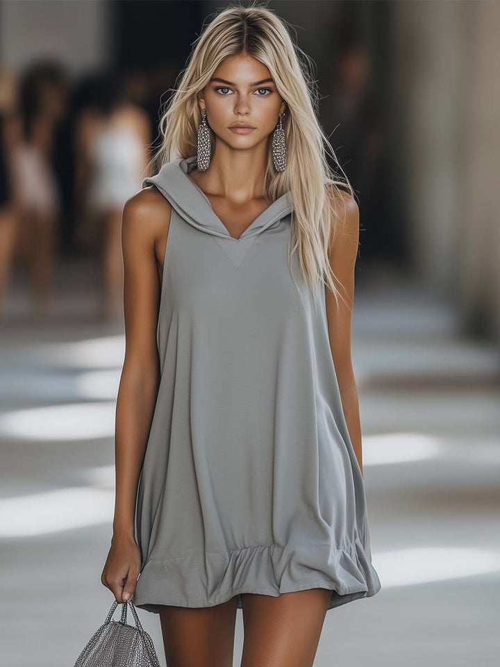 Morgan & Brooke | Grey Sleeveless Casual Dress