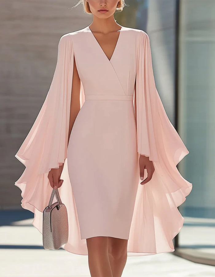 Morgan & Brooke | Pink Cape Style Dress