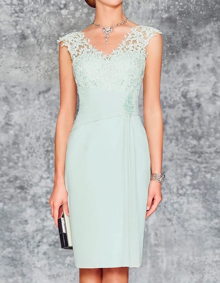 Morgan & Brooke | Mint Green Chiffon Two-Piece Dress