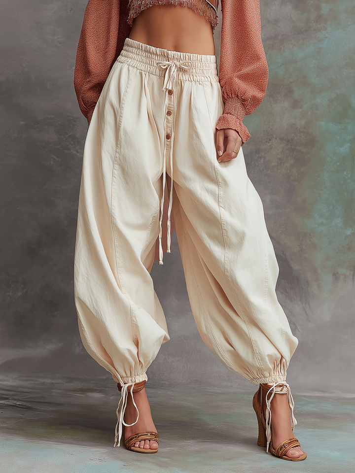 Morgan & Brooke | Light-Wash Loose-Fit Balloon-Leg Denim Pants