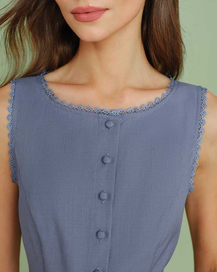Morgan and Brooke | Blue Boat Neck Vest