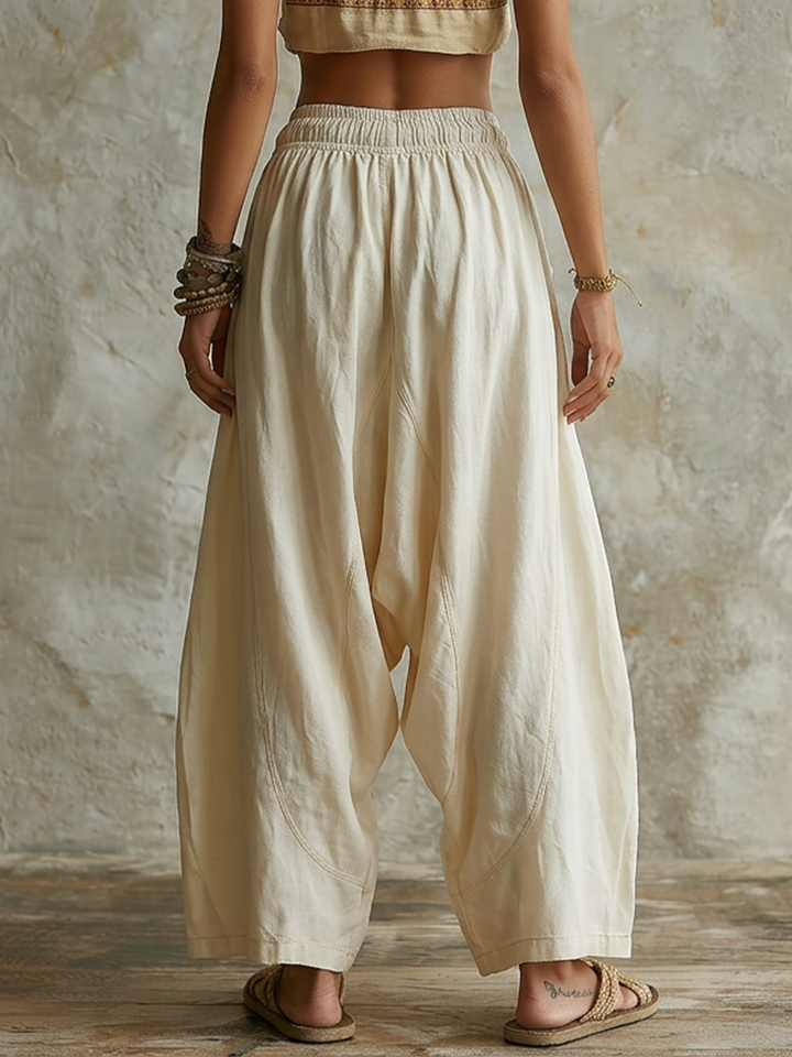 Morgan & Brooke | Beige High-Waist Wide-Leg Pants