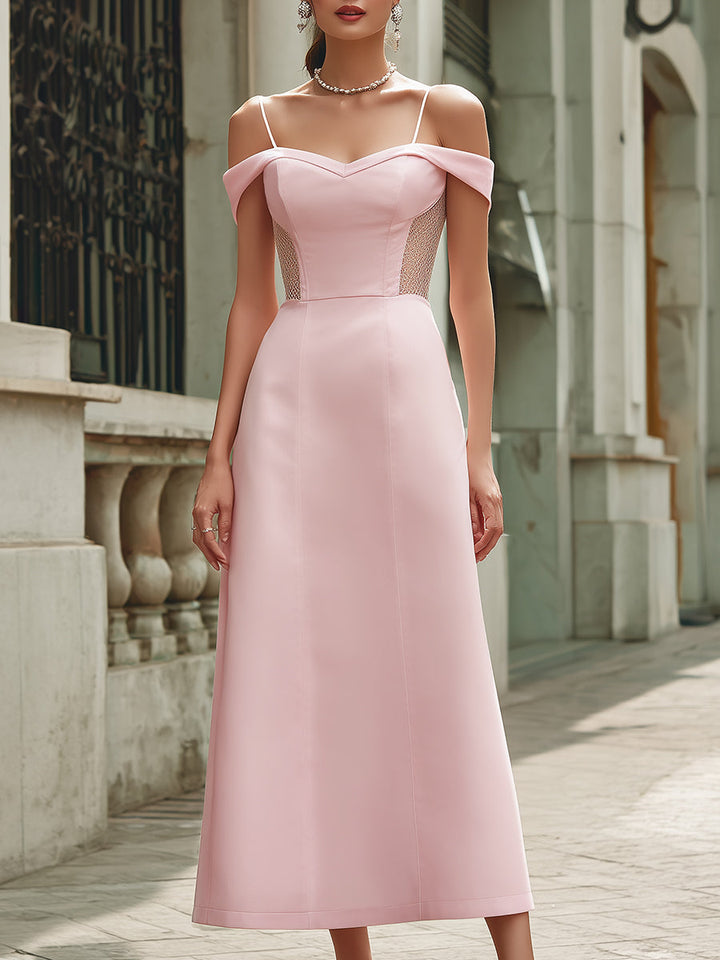 Morgan & Brooke | Pink Off-Shoulder Maxi Dress