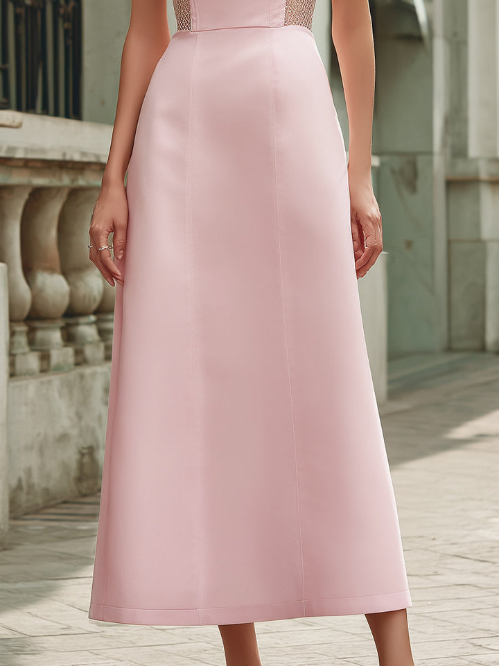 Morgan & Brooke | Pink Off-Shoulder Maxi Dress